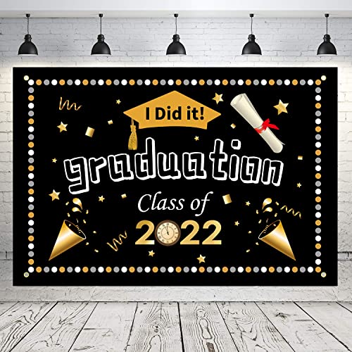 Hongyans Banner de Graduación 2022 Decoración de Fiesta de Graduación Felicitaciones Grad Banner Grande Fondo Fotográfico de Graduación Foto Booth