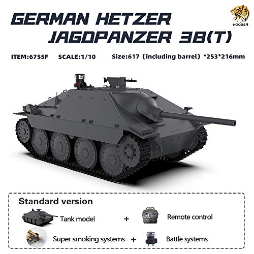 HOOBEN 1/10 Hetzer alemán Jagdpanzer 38t SD.Kfz. 138/2 Destructor de Tanques del ejército Ligero de la Segunda Guerra Mundial