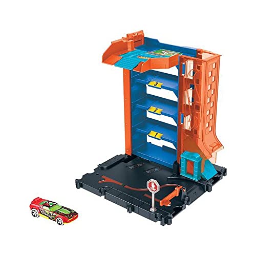 Hot Wheels City - Parking para coches, pistas para coches de juguete (Mattel HDR28)