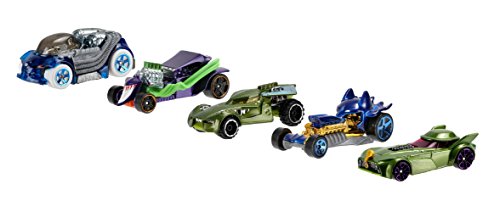 Hot Wheels - Set de 5 Coches Batman y los Villanos, Escala 1:64 (Mattel DJP11)