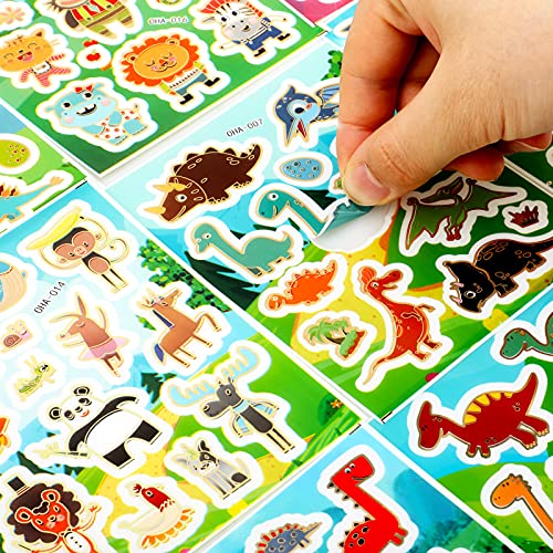 HOWAF 330+ Purpurina Pegatinas para Infantiles Niños Manualidades Pegatinas, DIY Scrapbooking Pegatinas Artesanía, Animales Pegatinas Dinosaurios Vida Marina Animales Stickers Infantiles Niños