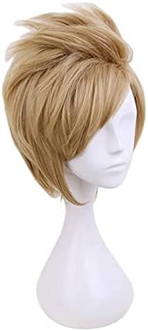 HTDYLHH Belles perruques, Juego Ff15 Fantasía Final XV PRIMO ARGENTUM ARGENTUM RODANDO CORTO RUBIA RUBIA RUBIA FIBRA DE FIBER PELUCE PELUCA ANIME COSPLAY PELO DE COSTURA pour une utilisation quotidien