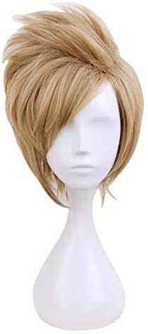 HTDYLHH Belles perruques, Juego Ff15 Fantasía Final XV PRIMO ARGENTUM ARGENTUM RODANDO CORTO RUBIA RUBIA RUBIA FIBRA DE FIBER PELUCE PELUCA ANIME COSPLAY PELO DE COSTURA pour une utilisation quotidien