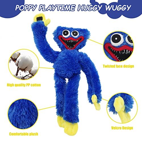 Huggy Wuggy Poppy Playtime,Peluche Huggy Wuggy,Peluche Poppy Juego de Terror Navidad,Juguete Peluche Poppy para Niños y Adultos,Adatto Come Regalo di Compleanno,Regalo di Festa (Azul 40CM)