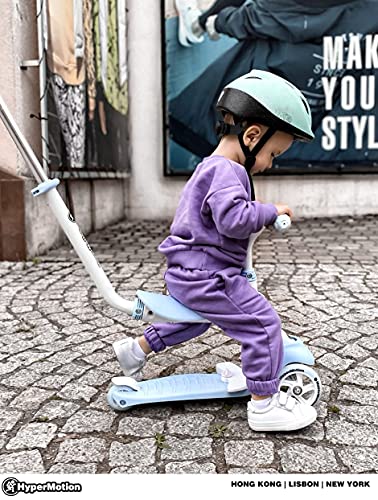 HyperMotion, Patinete Infantil para los más Pequeños, Patinete Multifunción, Patineta de Balance, Patinete para Niñas y Niños, Patinete con Asiento, 3 Ruedas, Modo de Cochecito, Azul