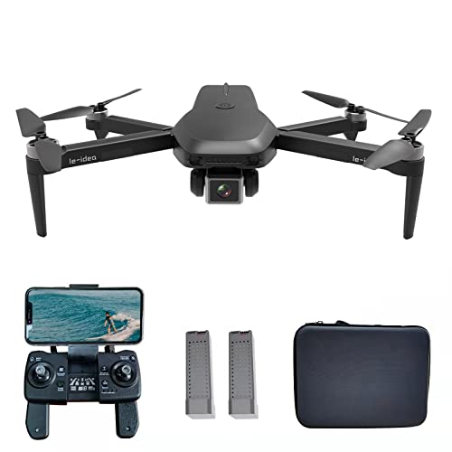 IDEA31 Drone Profesional con Cámara 4k GPS, Quadcopter RC 5GHz FPV WIFI con Motor sin Escobilla, Drones Plegable con Camera HD, Dron Plegable para Principiantes, Tiempo de Vuelo 46 Min(2 Baterias)