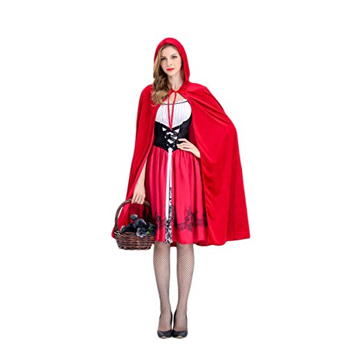 ifundom Halloween Decoraciones Moda Mujer Halloween Caperucita Roja Campesina Halloween Disfraz - Talla S