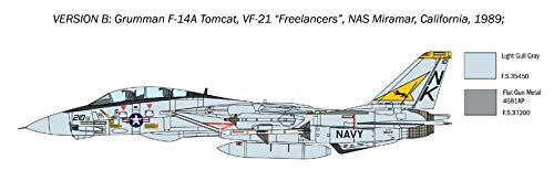 Italeri 1:72 F-14A Tomcat-Paneles de línea reciclada, réplica Fiel al Original, modelismo, Manualidades, Hobby, Pegar, Kit de construcción de plástico (IT1414)