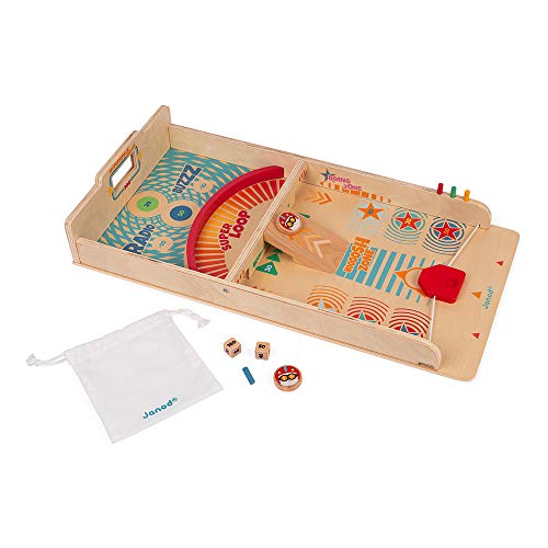 Janod - Juegos de Discos de Madera Retro - Juego de Mesa Infantil - Juego de Habilidad - Desarrolla la Estrategia y la Concentración - Certificado FSC - A partir de 6 Años, J02081