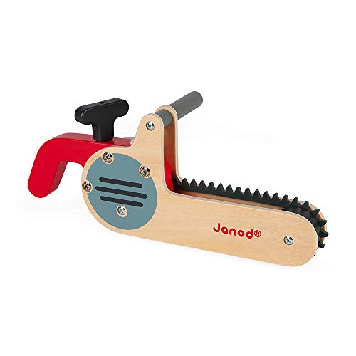 Janod - Motosierra de Madera Brico'Kids - Juguete de Imitación de Bricolaje - Desarrolla la Motricidad Fina y la Imaginación - Certificado FSC - A partir de 3 Años, J06471