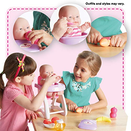 JC Toys, Muñeca Lots to Love Babies con Cuerpo de Goma. Set de Regalo con bañera, Trona y 20+ Accesorios.