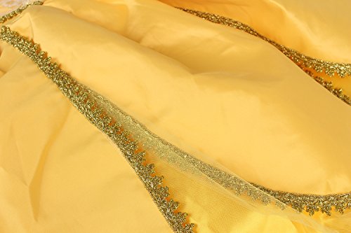 JerrisApparel Niña Princesa Belle Disfraz Tul Fiesta Trajes Vestido (5 años, Amarillo 1 con Accesorios)