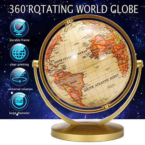 JKXWX Globo terráqueo Tierra terrestre Globo Mapa del Mundo con la geografía de Soporte Educación Educación Decoración del hogar Ornamento Oficina Regalo de los niños Globo terrestre