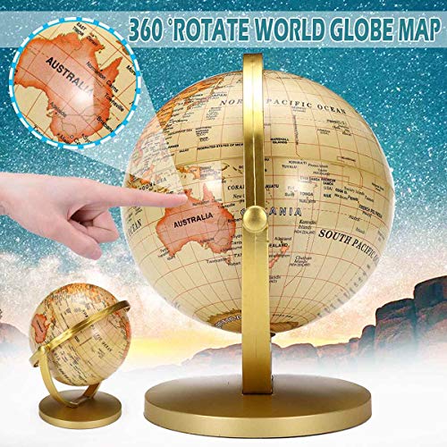 JKXWX Globo terráqueo Tierra terrestre Globo Mapa del Mundo con la geografía de Soporte Educación Educación Decoración del hogar Ornamento Oficina Regalo de los niños Globo terrestre