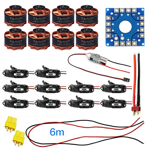 JMT Controlador ESC 40A +4114 320KV Motor KK Multi-Copter Power a 8 ESC Placa de conexión de alambre DIY RC Drone Kits para 8 ejes Drone Multi Rotor Hexacopter