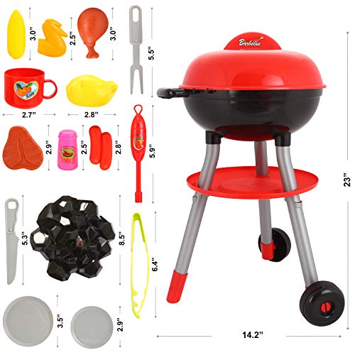 JOYIN 24 Piezas Juguete y Juego de Cocina de Pequeño Cocinero Barbacoa para Niños Juego Interactivo de Cocina con Parrilla, Juego de Cocina para niños, Juego de simulación de Cocina