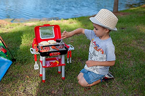 JoyKip Juego de barbacoa para niños con luces y sonido, incluye herramientas de comida y barbacoa, diversión sin fin para niños y niñas de 4 años