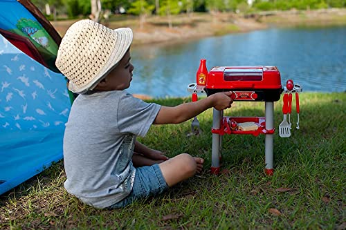 JoyKip Juego de barbacoa para niños con luces y sonido, incluye herramientas de comida y barbacoa, diversión sin fin para niños y niñas de 4 años