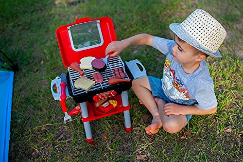 JoyKip Juego de barbacoa para niños con luces y sonido, incluye herramientas de comida y barbacoa, diversión sin fin para niños y niñas de 4 años