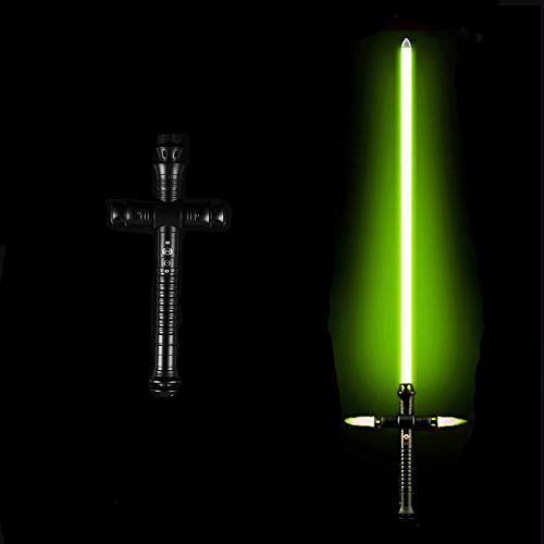 JRPT Arma de Combate de la Manija Del Metal Del Efecto Sonoro Del Juguete Sable de Luz, Led Luminoso Espada Al Aire Libre Cuchillo Wars Force Fx Foc Regalo de Los Juguetes Prop/Green