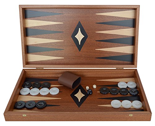 Juego de backgammon de madera de caoba tradicional, hecho a mano en Grecia