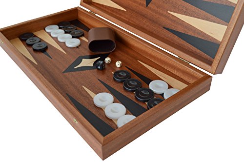 Juego de backgammon de madera de caoba tradicional, hecho a mano en Grecia