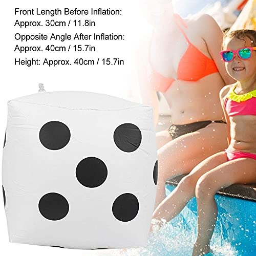 Juguete de Piscina de Dados inflables Gigantes de 15.7 Pulgadas, Dados inflables Suministros de Actividades portátiles para Fiestas en Interiores Accesorios de Juguete para Juegos de césped(Blanco)