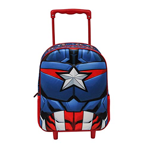 Karactermania Capitán América Civil War - Mochila 3D con Ruedas (Pequeña), Negro