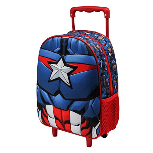 Karactermania Capitán América Civil War - Mochila 3D con Ruedas (Pequeña), Negro