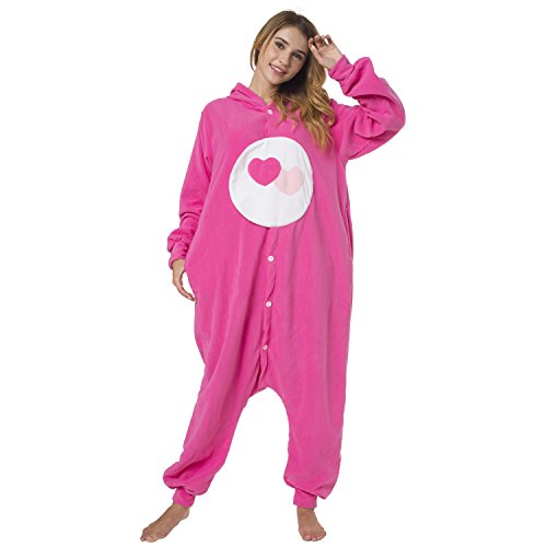 Katara- Pijamas Care Bears (4+ Modelos) Disney Traje de Oso Carnaval Adulto, Color amorosita rosa, Talla 165-175cm (1744)