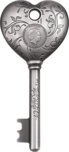 Key To My Heart Llave De Mi Corazón 1 Oz Moneda Plata 5$ Cook Islands 2022