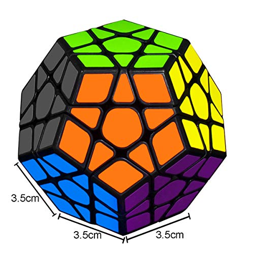 KidsPark 5x5 Megaminx Rubix Cube, 3D Puzzle Magic Cube Toys Dodecaedro Rompecabezas Juguetes educativos para niños y Adultos, Negro