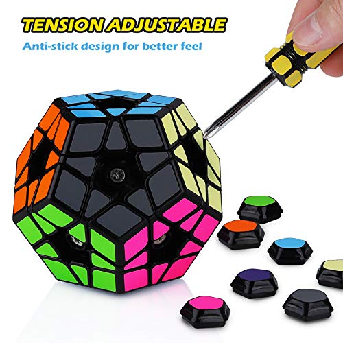 KidsPark 5x5 Megaminx Rubix Cube, 3D Puzzle Magic Cube Toys Dodecaedro Rompecabezas Juguetes educativos para niños y Adultos, Negro