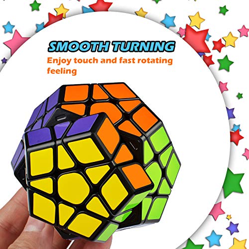 KidsPark 5x5 Megaminx Rubix Cube, 3D Puzzle Magic Cube Toys Dodecaedro Rompecabezas Juguetes educativos para niños y Adultos, Negro