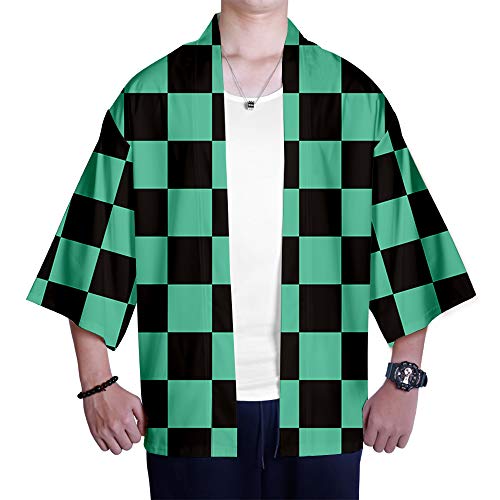 Kimono Demon Slayer: Kimetsu no Yaiba Estampado Cardigan Camisa Cosplay Tshirt Japonés Elegante Kimono Albornoz Verano Pijamas Kamado Tanjirou Kamado Nezuko Agatsuma Zenitsu Tomioka Giyuu