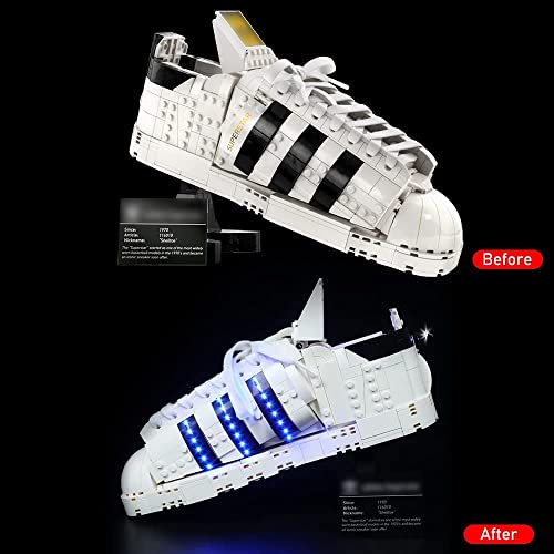 Kit de IluminacióN Led para Lego Adidas Zapatillas (No Incluye Modelos Lego),Decoración Conjunto de Luces para Lego 10282 Adidas Originals Superstar,Creativo DIY Regalo