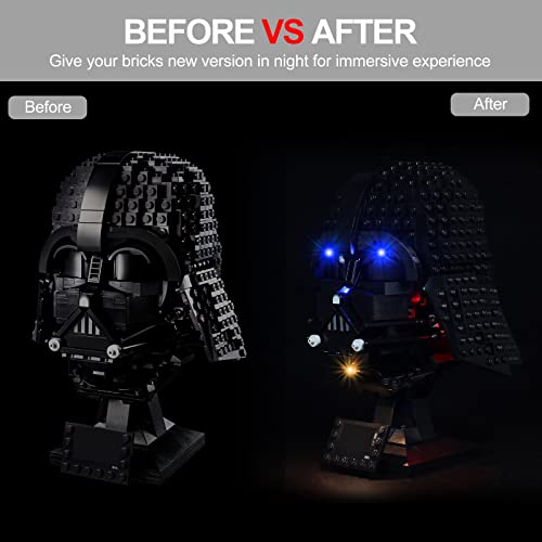 Kit de luz LED para Lego 75304 Star Wars Darth Vader Casco, COOLDAC USB Conexión Iluminación Set Compatible con Lego 75304 (sólo las luces, sin modelos Lego)