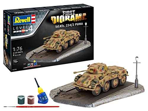 Kit de montaje en escalera compatible con Fiat Diorama Set SD.KFZ.234/2 Puma Kit 1:76 Revelll RV03298