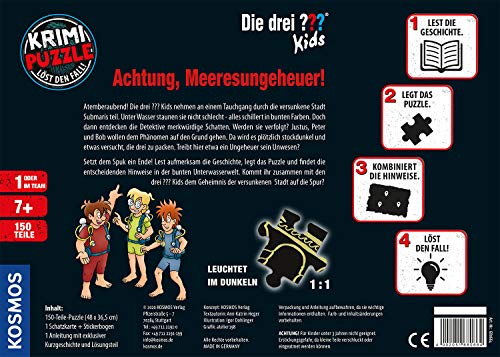 Krimi-Puzzle: Die drei ??? Kids 150 Teile - Achtung, Meeresungeheuer!