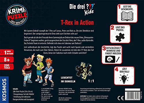 Krimi Puzzle: Die drei ??? Kids 200 Teile - T-Rex in Action (drei Fragezeichen)