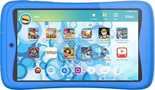 Kurio Tab Connect Toggo - Tableta Infantil Azul - Nickelodeon-Toggo - Memoria de 16 GB - Sistema de Filtro Web - Resistente a Salpicaduras - Parachoques - Pantalla de 7"