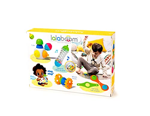 Lalaboom BL600 – Juguete Educativo para Montar 18 Piezas – Perlas y Accesorios para Primera Edad – Juego de construcción de Formas y Colores evolutivos para niños de 10 Meses a 3 años (JURATOYS