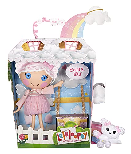 Lalaloopsy Cloud E. Sky 33cm con caniche-Muñeca ángel de Pelo Blanco, con Aureola, alas, Vestido y Zapatos Rosas Intercambiables-Caja Reutilizable-Edad: 3+ años, Color (576853C3)