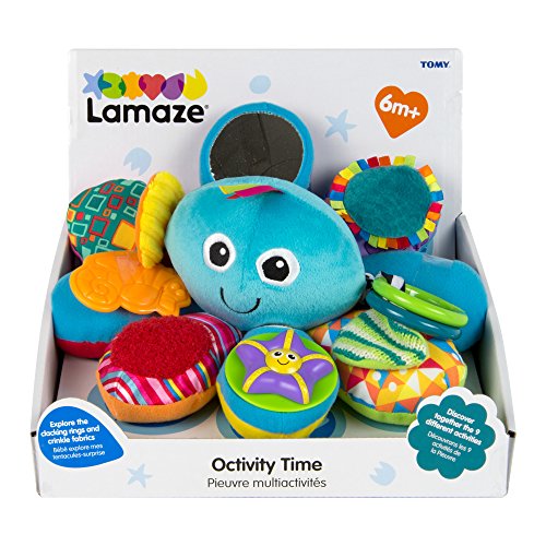 Lamaze de Bizak, Pulpo Multiactividades, Juguete Sensorial Bebé, Pulpo de 8 Tentáculos con Diferentes Actividades, Incluye Anilla Clip