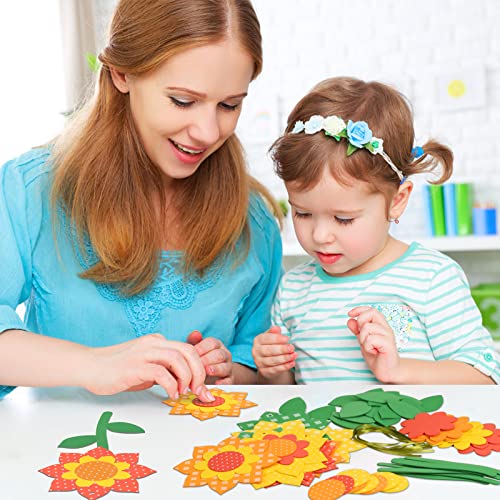 LAMEK 10 Kits de Manualidades de Narcisos para Niños Primavera Decoración Creativas Elaboración de Juego con Piezas de Espuma Mix & Match Decoración Colgante para Invierno Primavera Pascua