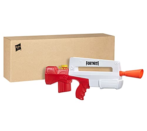 Lanzador de Agua Nerf Super Soaker Fortnite Burst AR. Lanzamiento por Bombeo, Juegos de Verano para niños, Adolescentes y Adultos