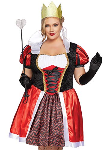 Leg Avenue 2 Pc Wonderland Queen Costume Adult Sized, Rojo, Negro, M para Mujer