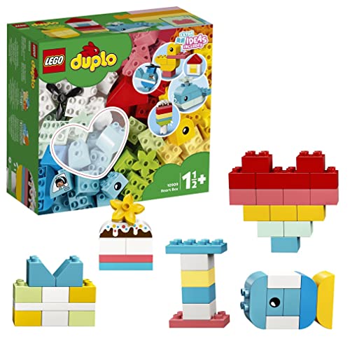 LEGO 10909 Duplo Caja del Corazón, Set de Construcción para Preescolar, Juguete de Aprendizaje para Niños, Regalos para Bebé +1.5 Años