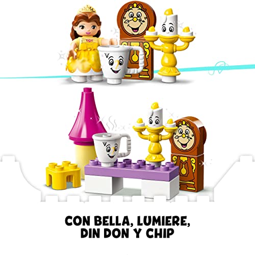 LEGO 10960 Duplo Disney Princess Salón de Baile de Bella, Set para Bebés con Chip de La Bella y la Bestia, Juguete para Niños 2 Años