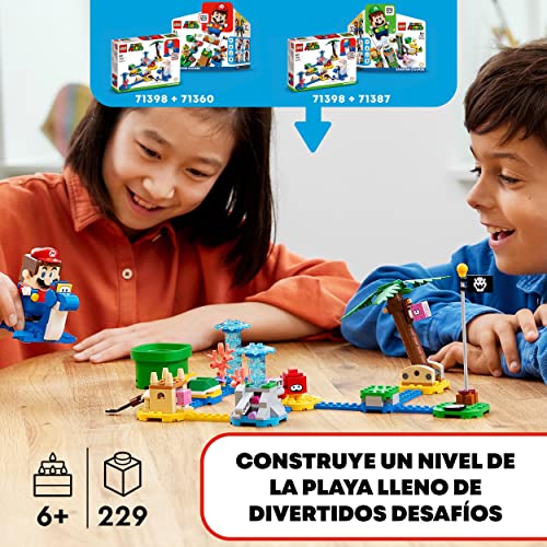 LEGO 71398 Super Mario Set de Expansión: Costa de Dorrie Juego con Figura de Cangrejo, Juguete para Niños y Niñas 6 Años